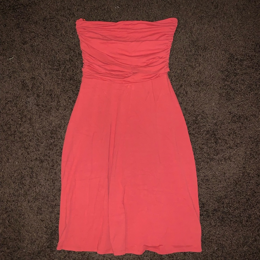 ann taylor strapless red dress